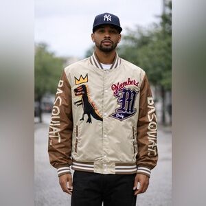 Members Only X Jean Michel Basquiat NWT medium Mona Lisa Varsity Bomber Jacket